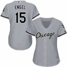 Women's Majestic Chicago White Sox #15 Adam Engel Authentic Grey Road Cool Base MLB Jersey