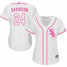 Women's Majestic Chicago White Sox #24 Matt Davidson Authentic White Fashion Cool Base MLB Jersey