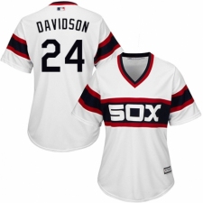 Women's Majestic Chicago White Sox #24 Matt Davidson Replica White 2013 Alternate Home Cool Base MLB Jersey