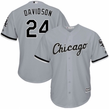 Youth Majestic Chicago White Sox #24 Matt Davidson Authentic Grey Road Cool Base MLB Jersey