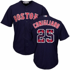Men's Majestic Boston Red Sox #25 Tony Conigliaro Authentic Navy Blue Team Logo Fashion Cool Base MLB Jersey