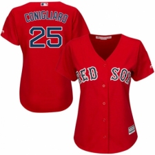 Women's Majestic Boston Red Sox #25 Tony Conigliaro Authentic Red Alternate Home MLB Jersey