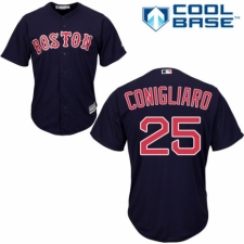 Youth Majestic Boston Red Sox #25 Tony Conigliaro Authentic Navy Blue Alternate Road Cool Base MLB Jersey