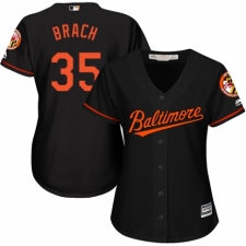 Women's Majestic Baltimore Orioles #35 Brad Brach Authentic Black Alternate Cool Base MLB Jersey