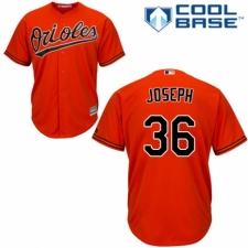 Youth Majestic Baltimore Orioles #36 Caleb Joseph Replica Orange Alternate Cool Base MLB Jersey