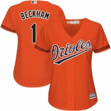Women's Majestic Baltimore Orioles #1 Tim Beckham Authentic Orange Alternate Cool Base MLB Jersey