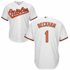 Youth Majestic Baltimore Orioles #1 Tim Beckham Replica White Home Cool Base MLB Jersey