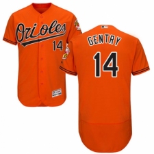 Men's Majestic Baltimore Orioles #14 Craig Gentry Orange Alternate Flex Base Authentic Collection MLB Jersey