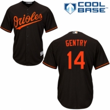 Men's Majestic Baltimore Orioles #14 Craig Gentry Replica Black Alternate Cool Base MLB Jersey