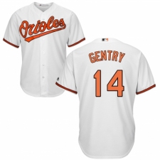 Men's Majestic Baltimore Orioles #14 Craig Gentry Replica White Home Cool Base MLB Jersey