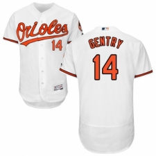 Men's Majestic Baltimore Orioles #14 Craig Gentry White Home Flex Base Authentic Collection MLB Jersey