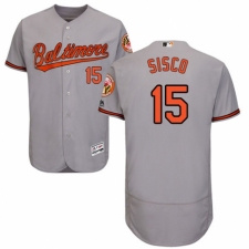 Men's Majestic Baltimore Orioles #15 Chance Sisco Grey Road Flex Base Authentic Collection MLB Jersey