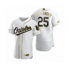 Men's Baltimore Orioles #25 Anthony Santander Nike White Authentic Golden Edition Jersey