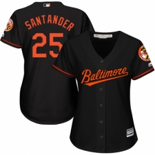 Women's Majestic Baltimore Orioles #25 Anthony Santander Replica Black Alternate Cool Base MLB Jersey