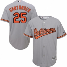Youth Majestic Baltimore Orioles #25 Anthony Santander Authentic Grey Road Cool Base MLB Jersey