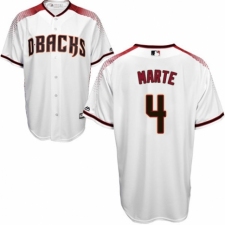 Men's Majestic Arizona Diamondbacks #4 Ketel Marte Authentic White Home Cool Base MLB Jersey