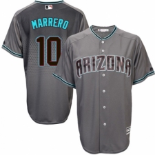 Men's Majestic Arizona Diamondbacks #10 Deven Marrero Authentic Gray/Turquoise Cool Base MLB Jersey