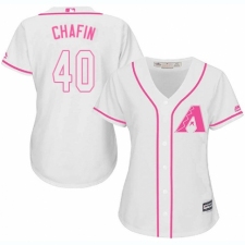 Women's Majestic Arizona Diamondbacks #40 Andrew Chafin Authentic White Fashion MLB Jersey