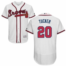 Men's Majestic Atlanta Braves #20 Preston Tucker White Home Flex Base Authentic Collection MLB Jersey