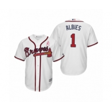 Men's Ozzie Albies Atlanta Braves #1 White 2019 Mothers Day Cool Base Jersey