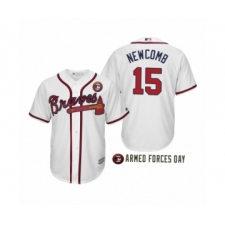 Men's 2019 Armed Forces Day Sean Newcomb #15 Atlanta Braves White Jersey
