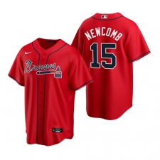 Men's Nike Atlanta Braves #15 Sean Newcomb Red Alternate Stitched Baseball Jersey