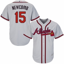 Youth Majestic Atlanta Braves #15 Sean Newcomb Authentic Grey Road Cool Base MLB Jersey