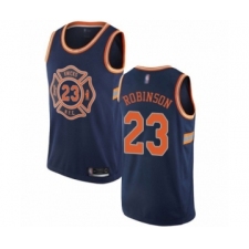 Men's New York Knicks #23 Mitchell Robinson Authentic Navy Blue Basketball Jersey - City Edition