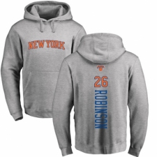 NBA Nike New York Knicks #26 Mitchell Robinson Ash Backer Pullover Hoodie