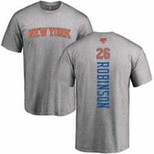 NBA Nike New York Knicks #26 Mitchell Robinson Ash Backer T-Shirt