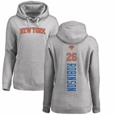 NBA Women's Nike New York Knicks #26 Mitchell Robinson Ash Backer Pullover Hoodie