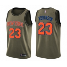 Youth New York Knicks #23 Mitchell Robinson Swingman Green Salute to Service Basketball Jersey