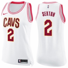 Women's Nike Cleveland Cavaliers #2 Collin Sexton Swingman White/Pink Fashion NBA Jersey