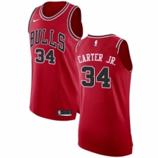 Men's Nike Chicago Bulls #34 Wendell Carter Jr. Authentic Red NBA Jersey - Icon Edition