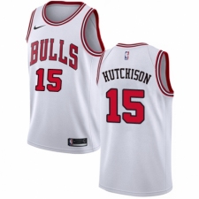 Men's Nike Chicago Bulls #15 Chandler Hutchison Authentic White NBA Jersey - Association Edition