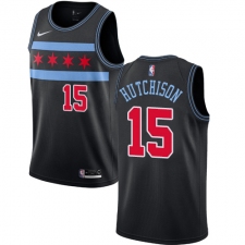 Men's Nike Chicago Bulls #15 Chandler Hutchison Swingman Black NBA Jersey - City Edition