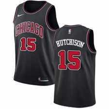 Men's Nike Chicago Bulls #15 Chandler Hutchison Swingman Black NBA Jersey Statement Edition