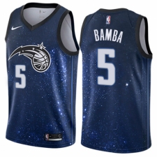 Men's Nike Orlando Magic #5 Mohamed Bamba Authentic Blue NBA Jersey - City Edition