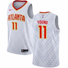 Men's Nike Atlanta Hawks #11 Trae Young Authentic White NBA Jersey - Association Edition
