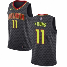 Youth Nike Atlanta Hawks #11 Trae Young Swingman Black NBA Jersey - Icon Edition