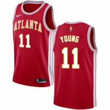 Youth Nike Atlanta Hawks #11 Trae Young Swingman Red NBA Jersey Statement Edition