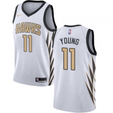 Youth Nike Atlanta Hawks #11 Trae Young Swingman White NBA Jersey - City Edition