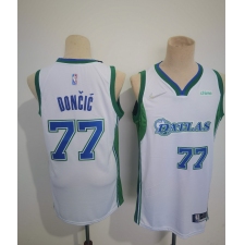 Men's Dallas Mavericks 2021-22 City Edition #77 Luka Doncic White Stitched Basketball Jersey