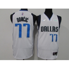Men's Dallas Mavericks #77 Luka Doncic 75th Anniversary Diamond White 2021 Stitched Jersey