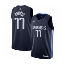 Men's Dallas Mavericks #77 Luka Doncic Authentic Navy Finished Basketball Jersey - Statement Edition