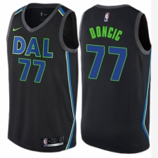 Women's Nike Dallas Mavericks #77 Luka Doncic Swingman Black NBA Jersey - City Edition