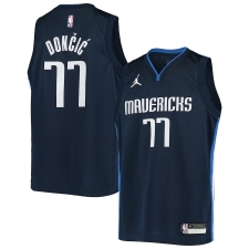 Youth Dallas Mavericks #77 Luka Doncic Jordan Brand Navy 2020-21 Swingman Player Jersey