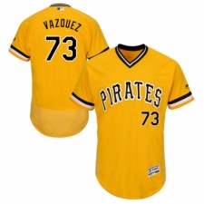 Men's Majestic Pittsburgh Pirates #73 Felipe Vazquez Gold Alternate Flex Base Authentic Collection MLB Jersey