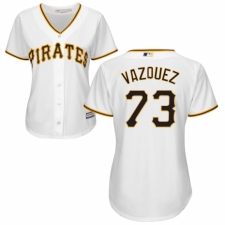 Women's Majestic Pittsburgh Pirates #73 Felipe Vazquez Replica White Home Cool Base MLB Jersey