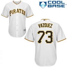 Youth Majestic Pittsburgh Pirates #73 Felipe Vazquez Authentic White Home Cool Base MLB Jersey